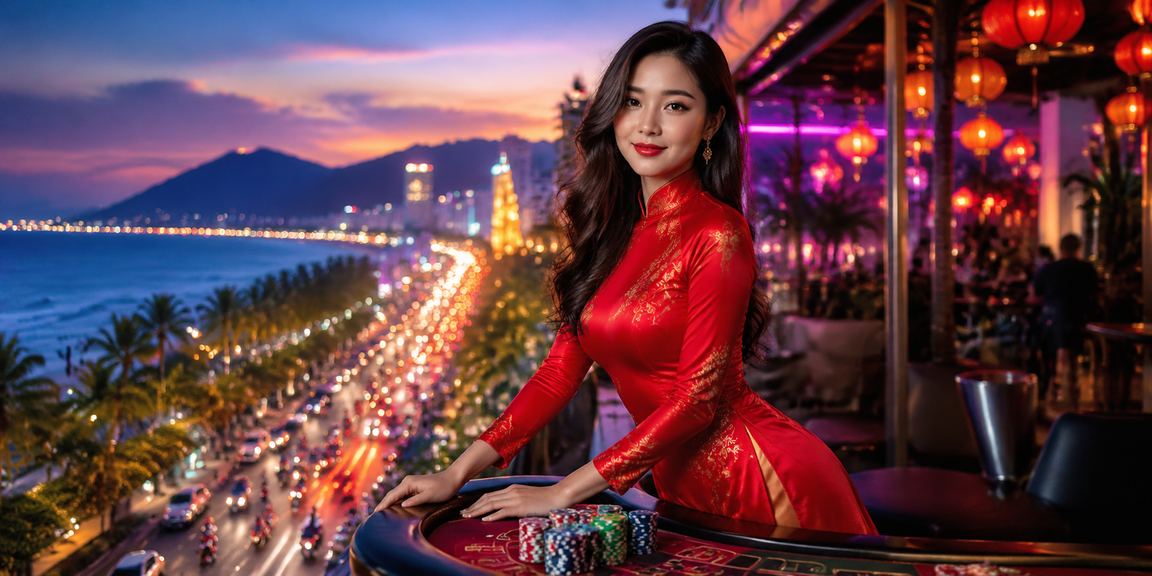 Người dùng đặt cược thể thao trực tuyến tại Nha Trang với trang phục áo dài truyền thống